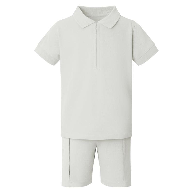 Personalised Boy's Zip Neck Polo Shirt and Shorts