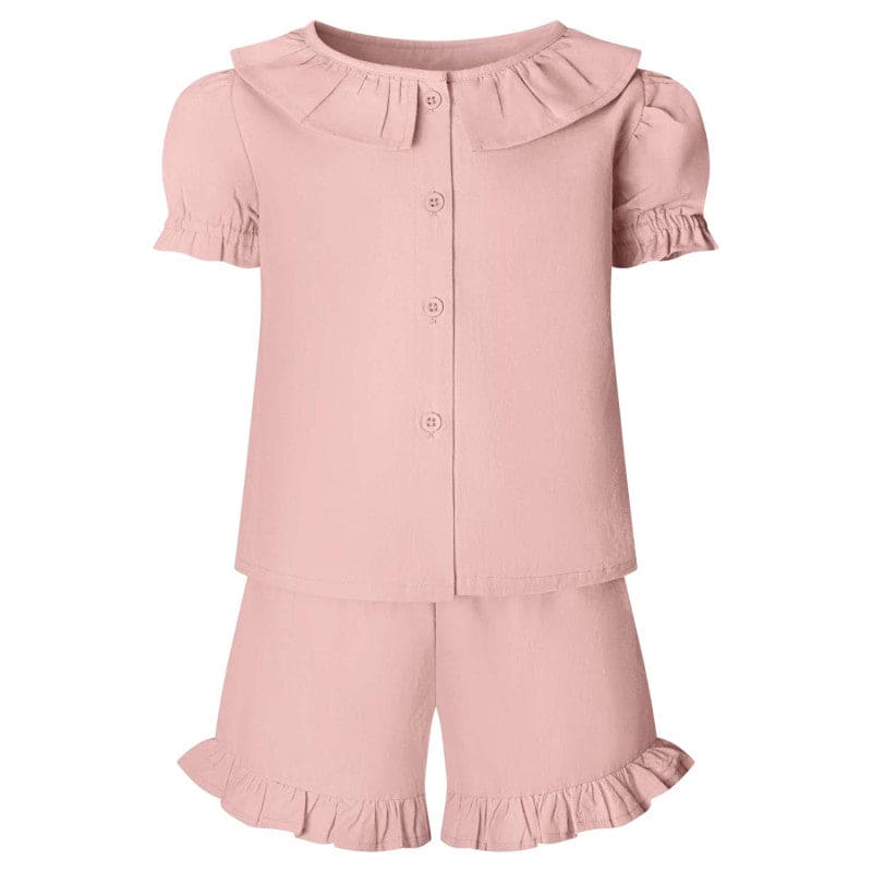 Personalised Linen T-Shirt & Short Frill Set