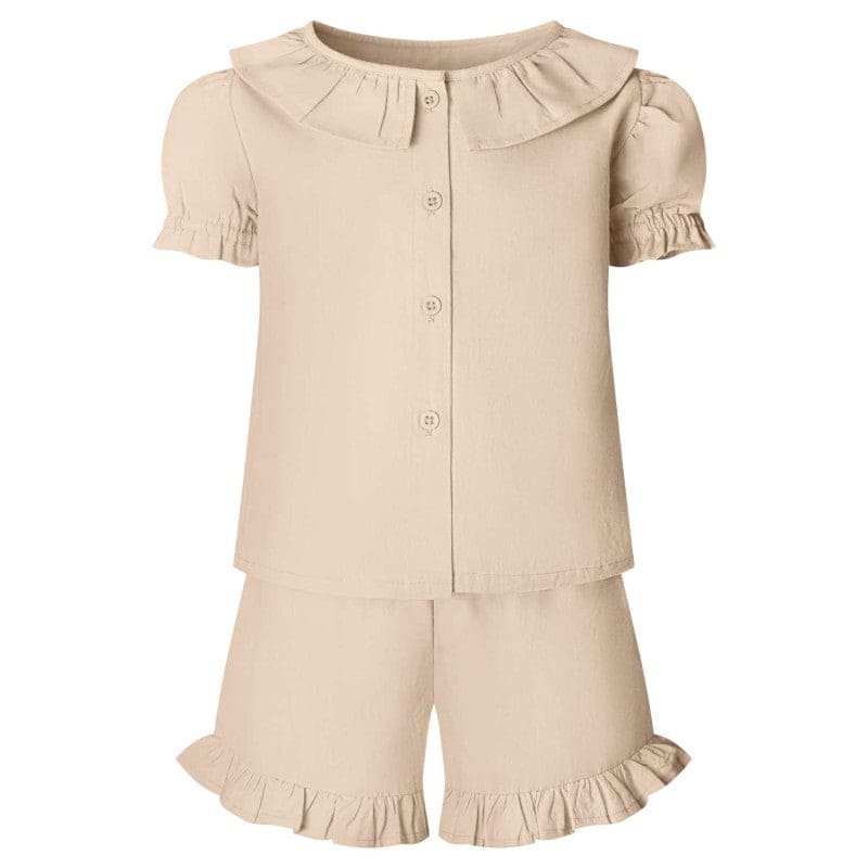 Personalised Linen T-Shirt & Short Frill Set