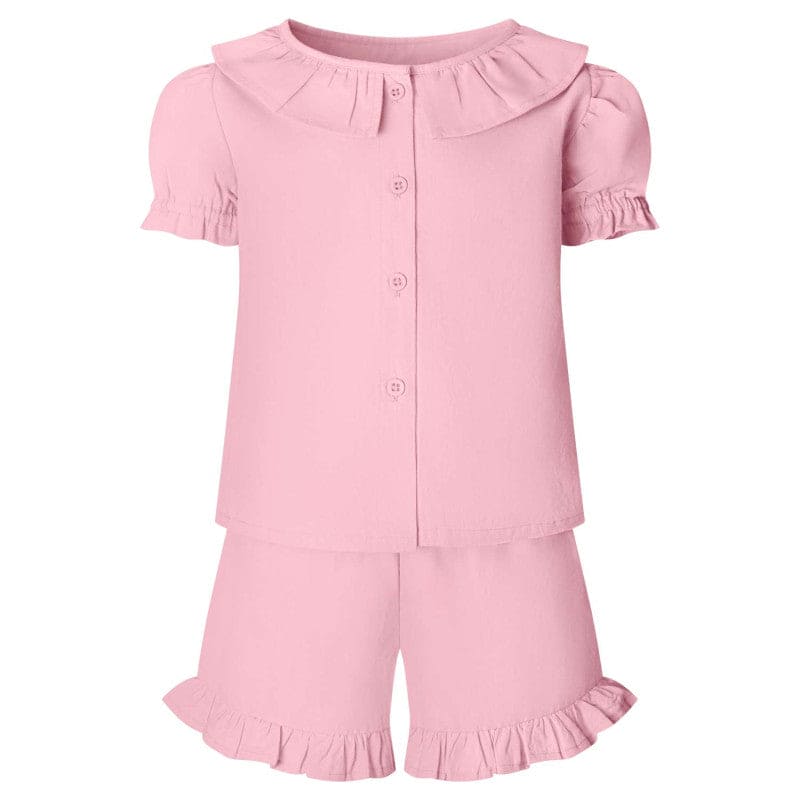 Personalised Linen T-Shirt & Short Frill Set