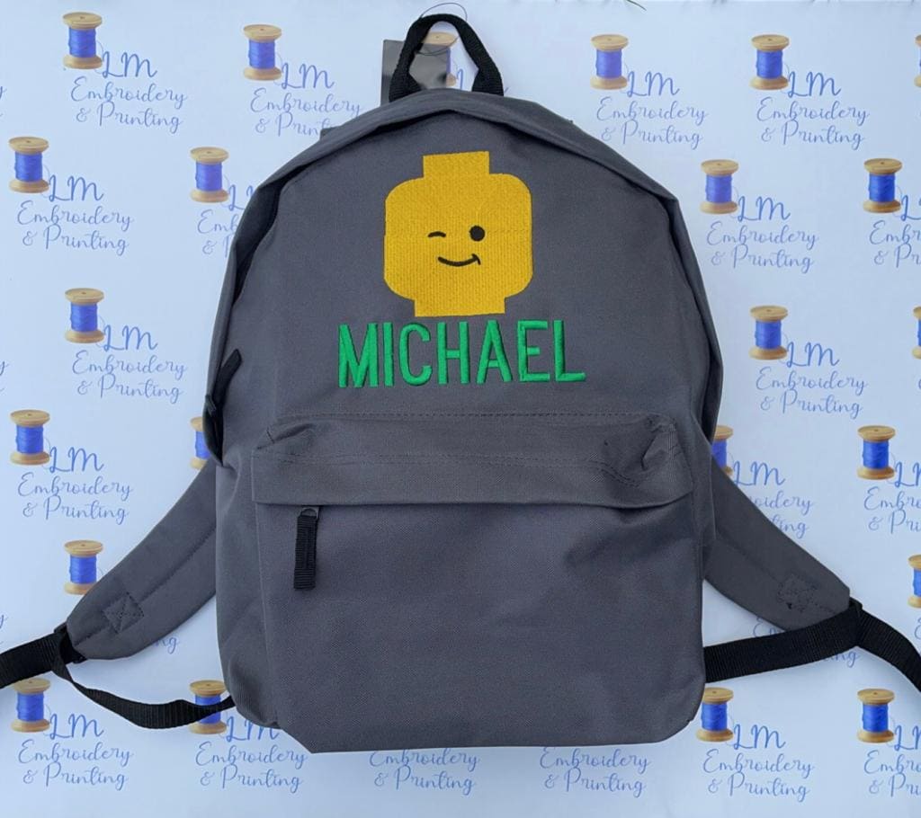 Personalised 18 Litre Back Pack School Bag Name and image