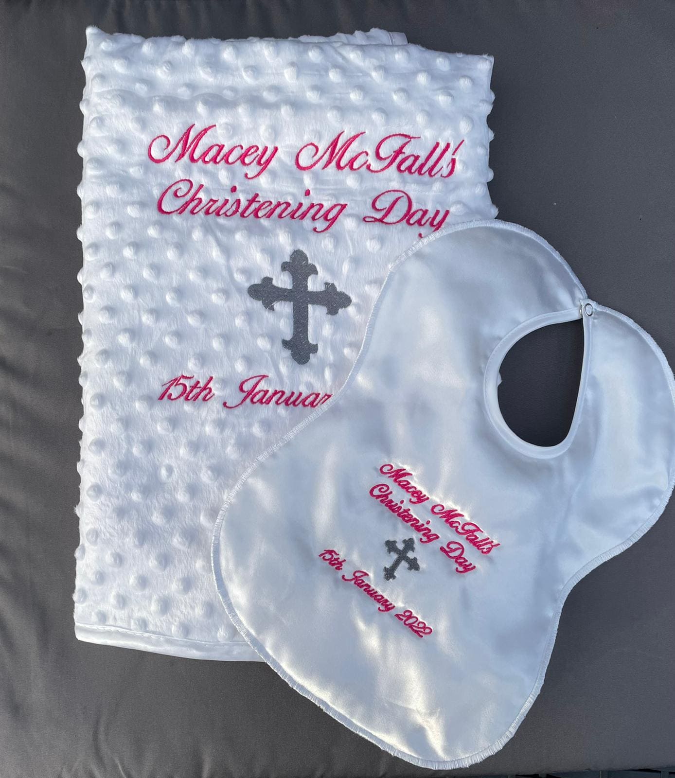 Christening Bib and Blanket two piece pack