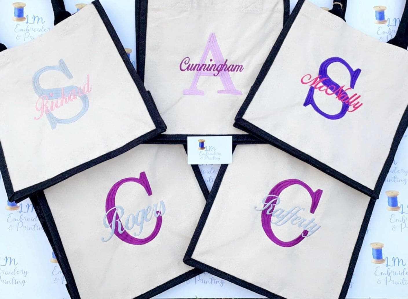 Personalised Midi jute tote bag