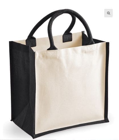 Personalised Midi jute tote bag