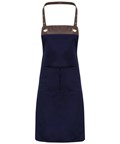 Apron Leather top Espresso bib apron with pockets