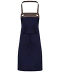 Apron Leather top Espresso bib apron with pockets