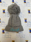 Grey pom pom knitted beanie