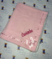 CHEVERON CABLE KNIT BLANKET WITH TRIM & BOW
