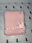 CHEVERON CABLE KNIT BLANKET WITH TRIM & BOW