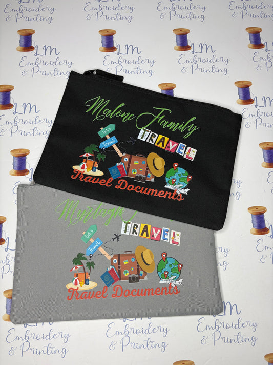 Personalised Travel Pouch - Passport & Document Holder