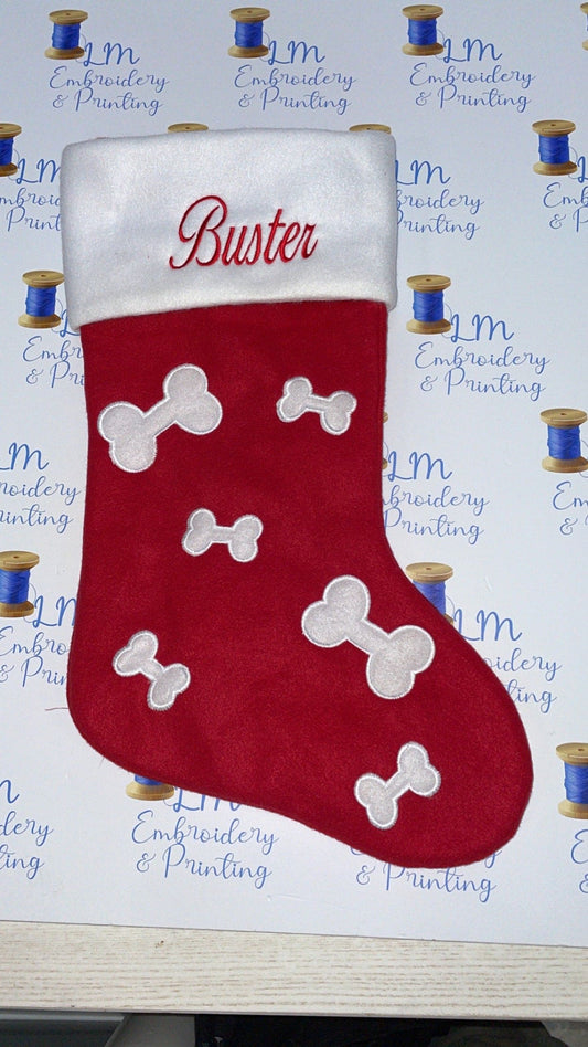 DELUXE PLUSH RED BONES STOCKING