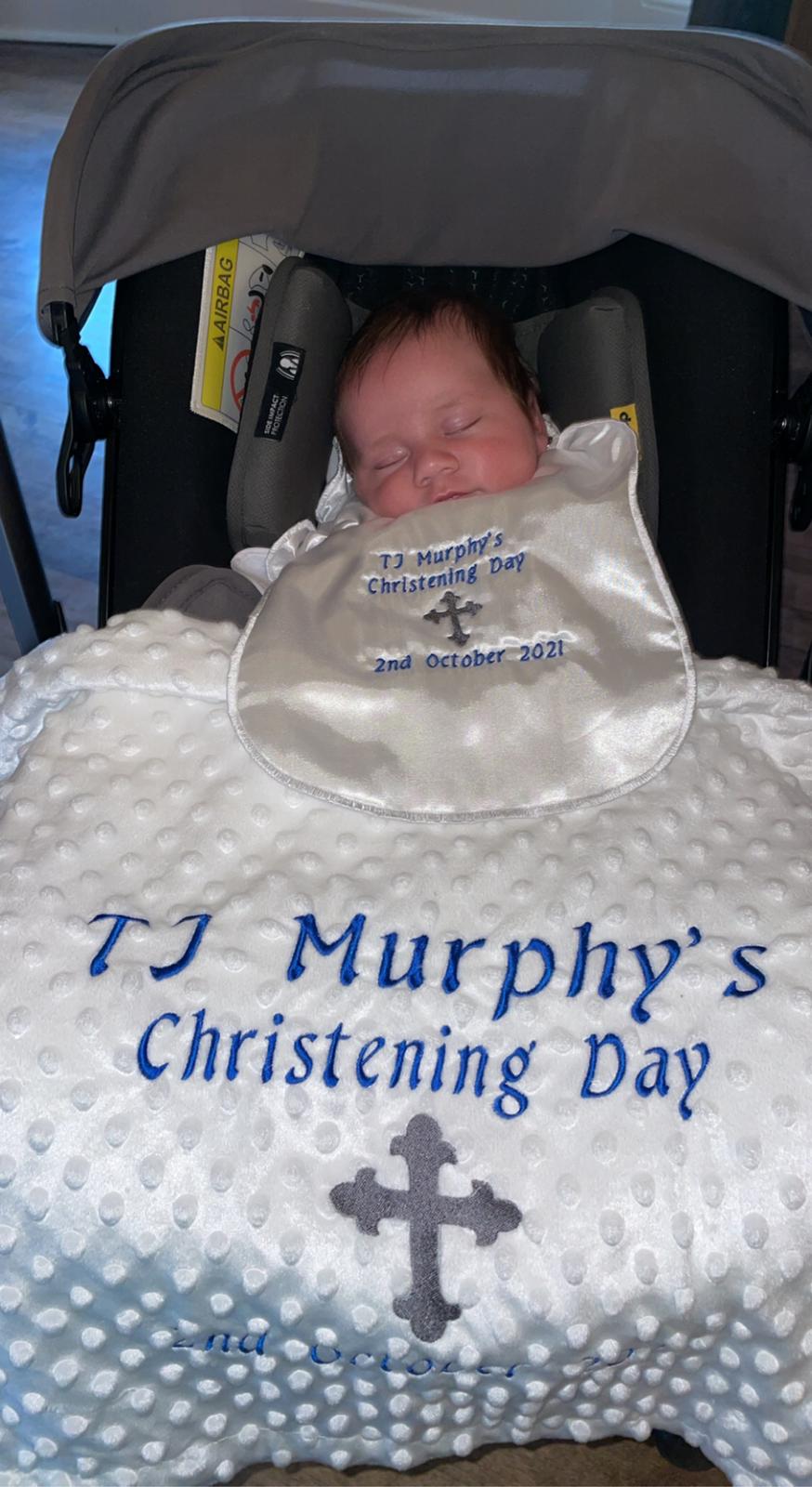 Christening Bib and Blanket two piece pack